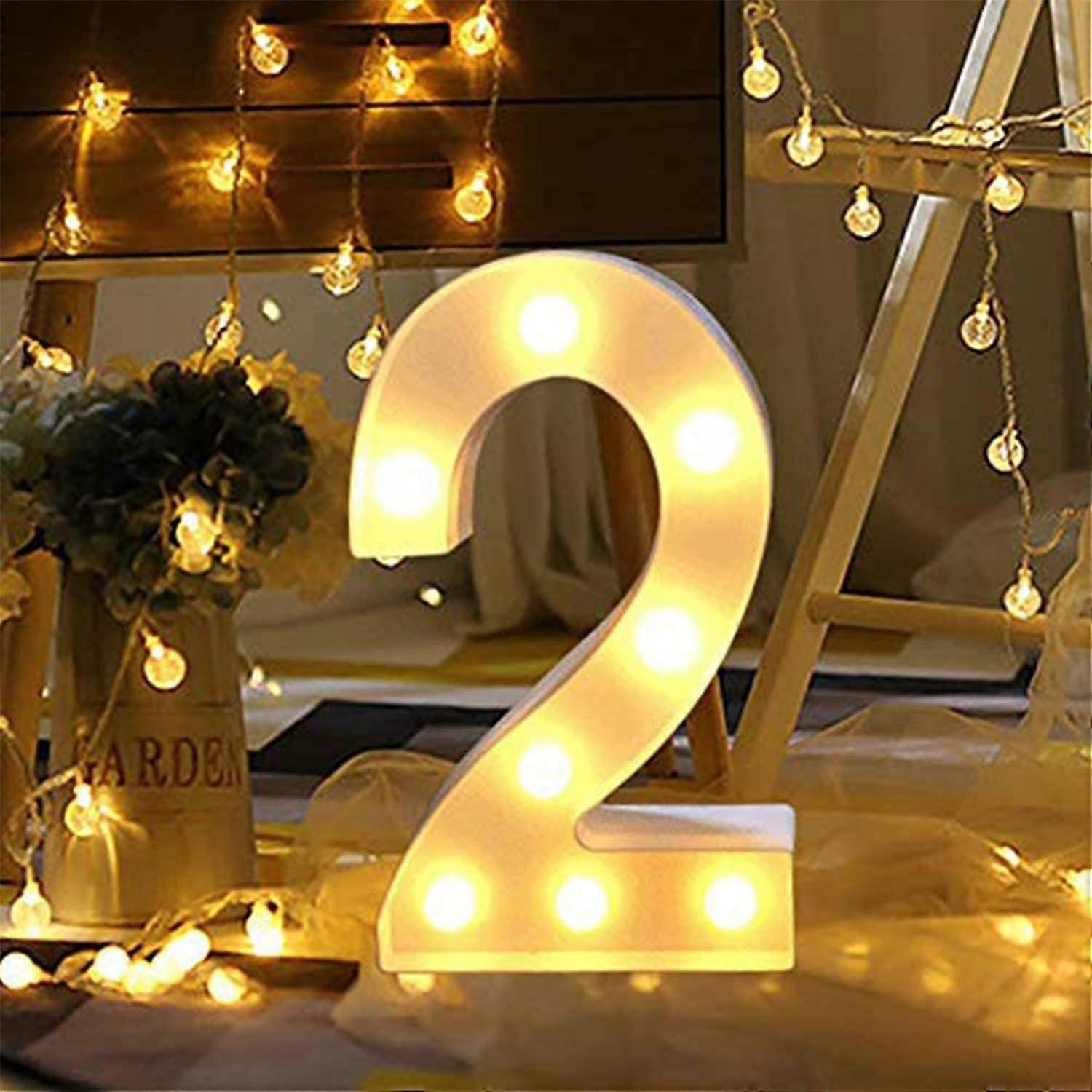 Led Numbers Lamp Number Luminous Numbers 0 1 2 3 4 5 6 7, Decoration Warm White Lights  - 2