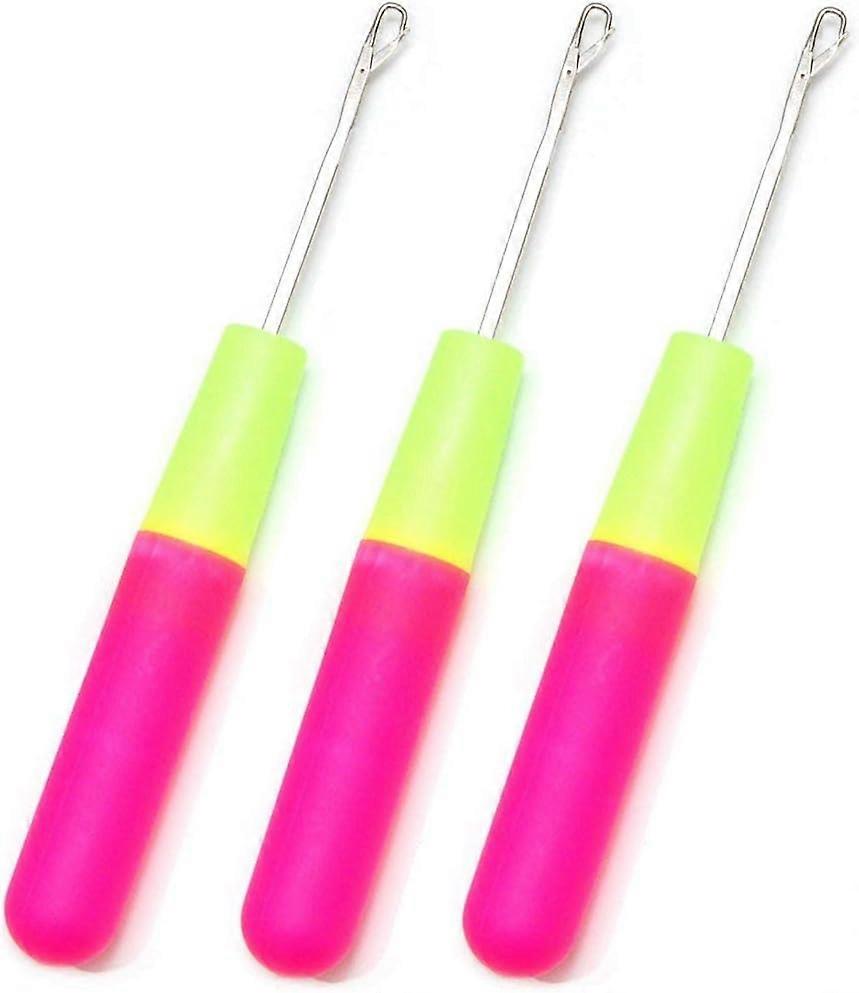 3 pieces of Plastic Handle Crochet Needle Hook for Hair Branding Micro Brads, Hair Extension, Feather and DreamLock Beads