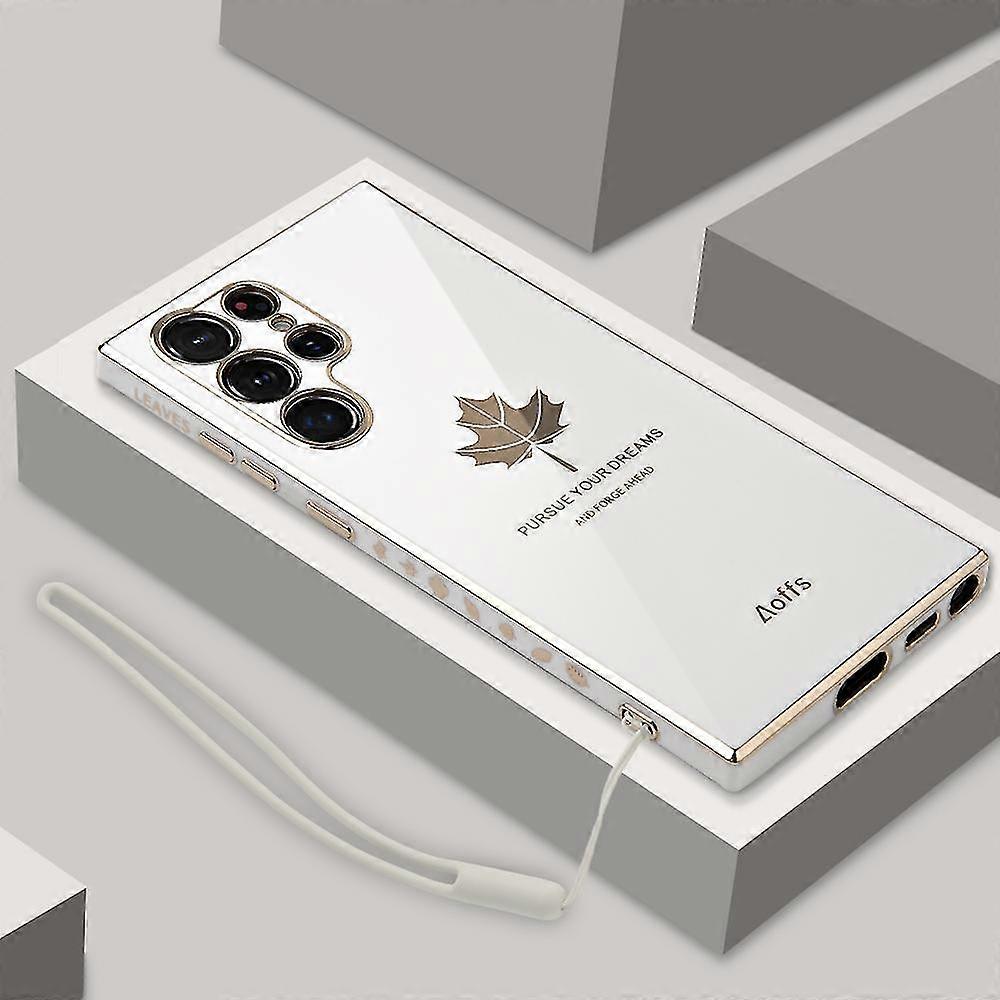 Electroplated Maple Leaf Case For Samsung S23 Ultra S20 S21 S22 S23 Plus S20 Fe S21 Fe Note 20 Ultra S23ultra 5g Silicone Cover
