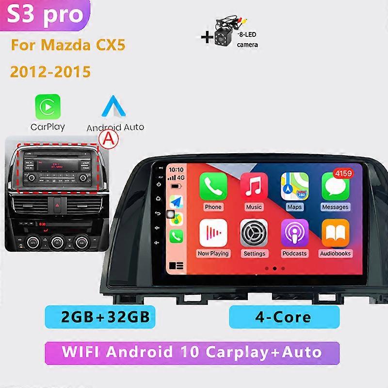 2din 4+64G auto Android radio multimedia player carplay GPS navigation NO DVD For Mazda CX5 CX-5 CX 5 2012 2013 2014 2015