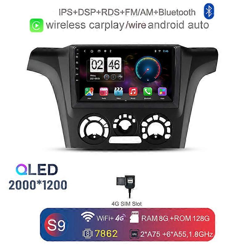 2K 2000*1200 Carplay Auto Android 12.0 8G+128G Car DVD Player GPS WIFI Bluetooth RDS Radio For Mitsubishi Outlander 1 2002 -2008