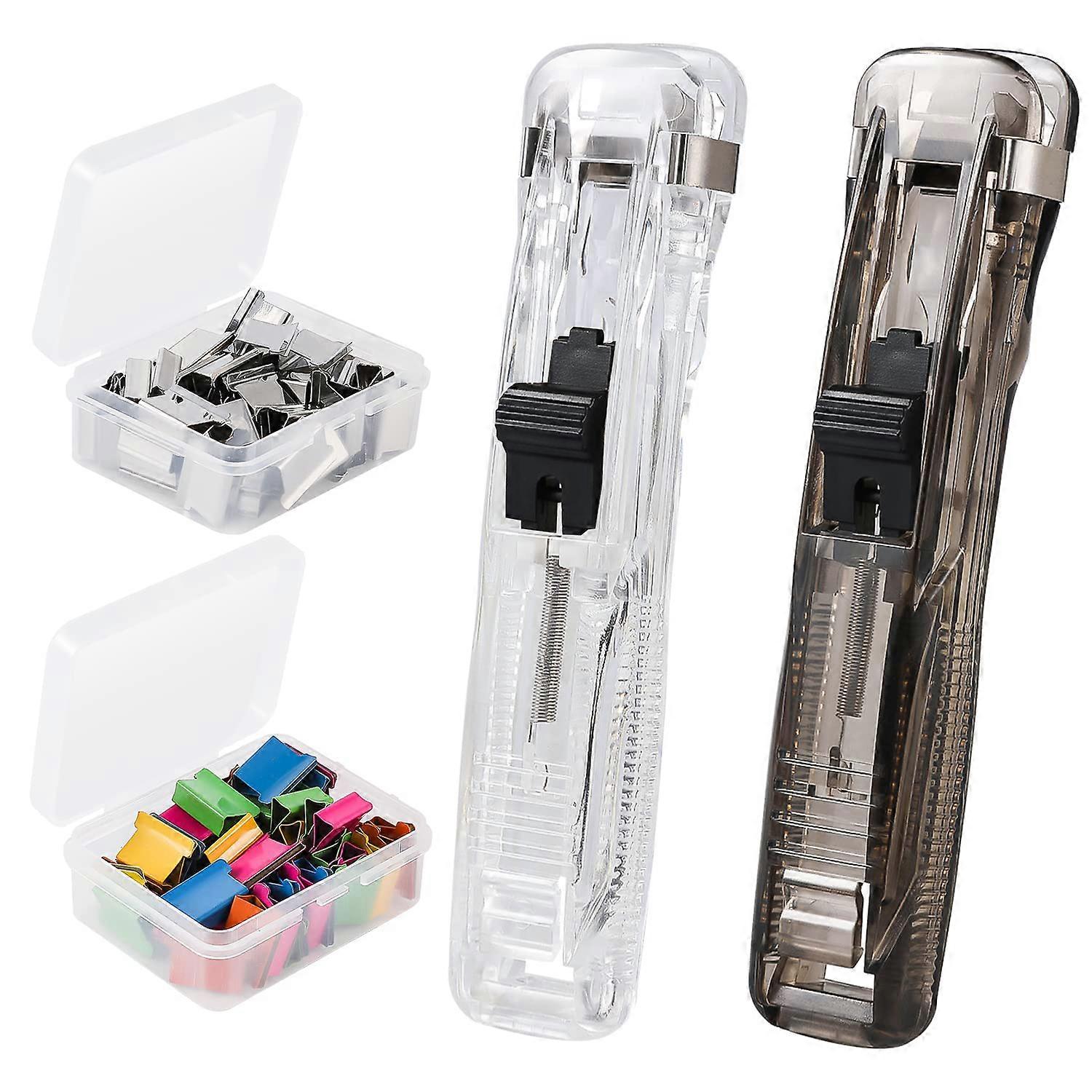 2023 Transparent Clip Pusher Reusable Portable Handheld Paper Clam Clip HOT