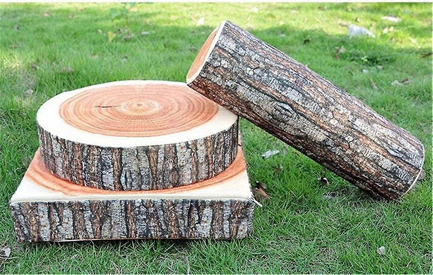 2st Creative Natural Wood Design Tree Trunk Log Cushion Soft Stol Kudde Kuddar Present Hem Soffa