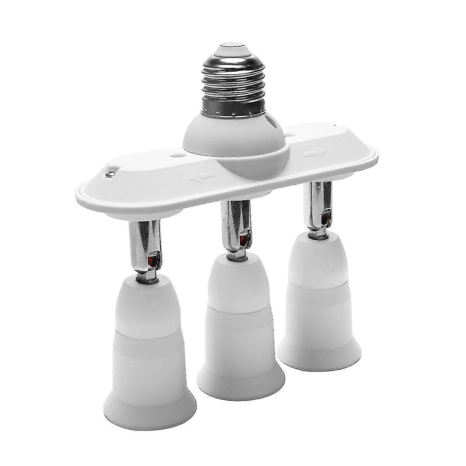 3 In 1 E27 Adapter Converter Horizontal Designed Adjustable 180 Degree Bendable Light Socket Splitt