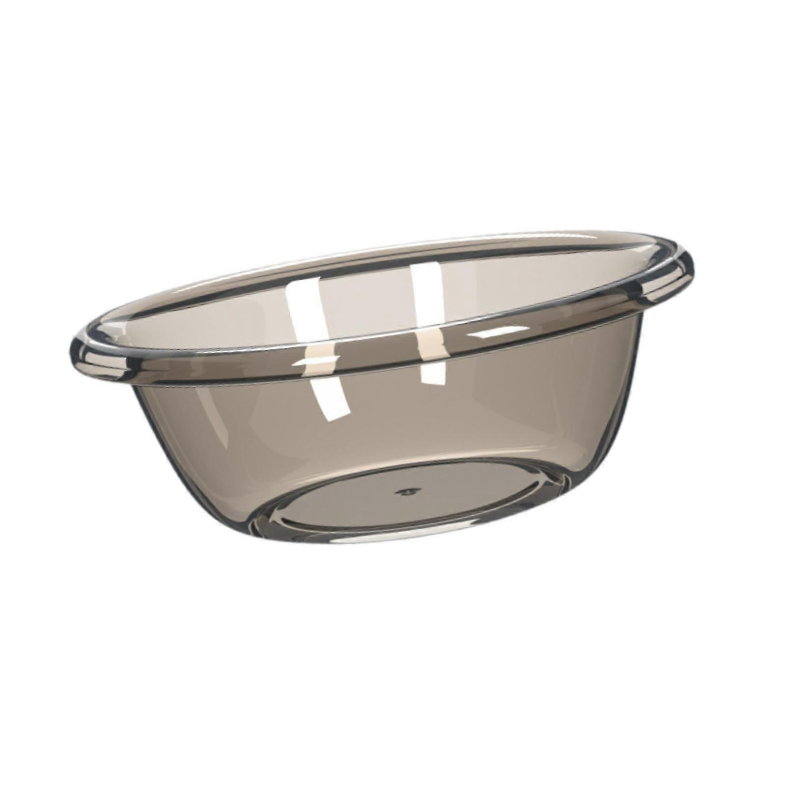 Wash Basin Transparent Bucket Stackable Dishpan for Fruits Vegetable Clothes Brown Gray