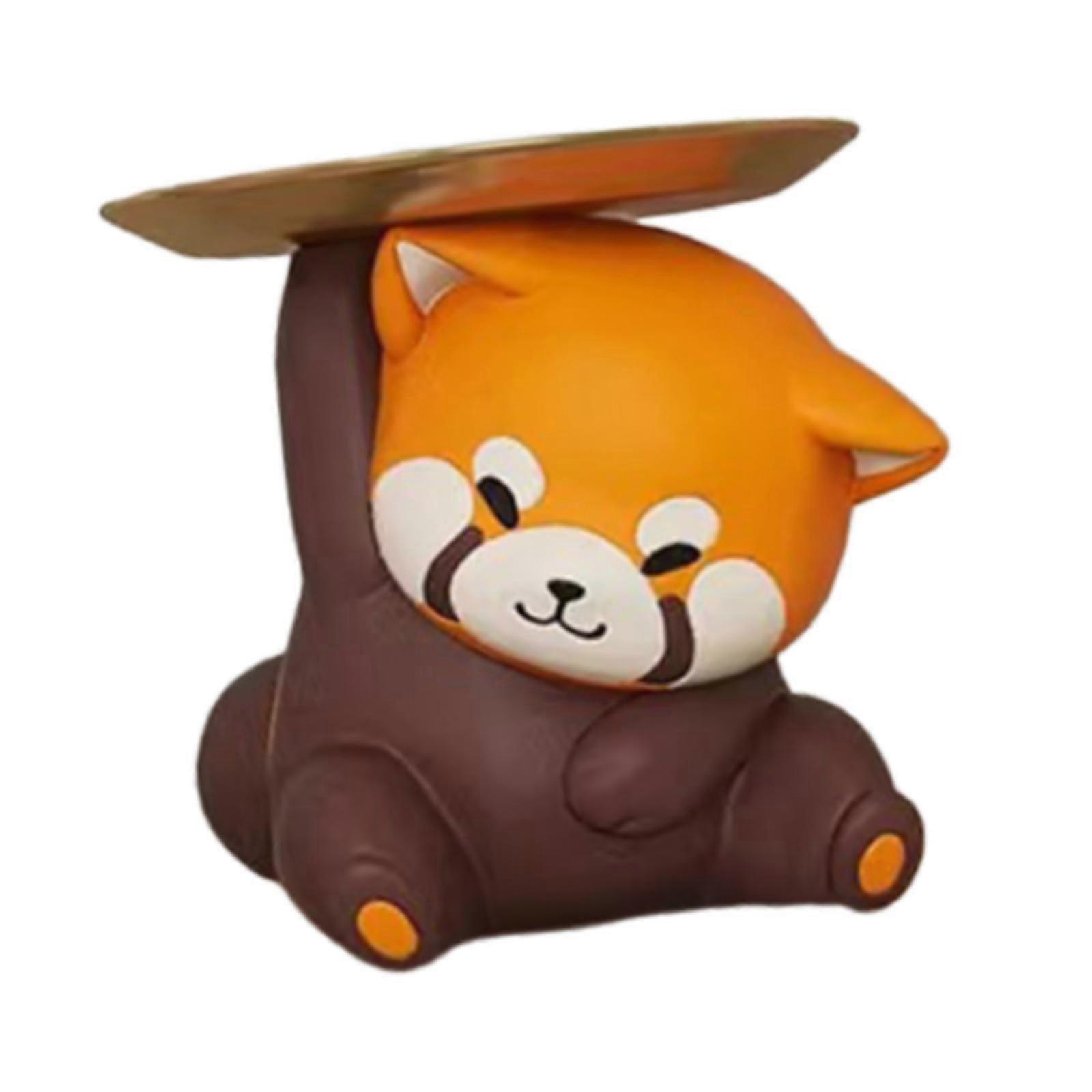 Kleine Waschbär Statue Aufbewahrungsbox Serviertablett Schrank Tierharz Figur