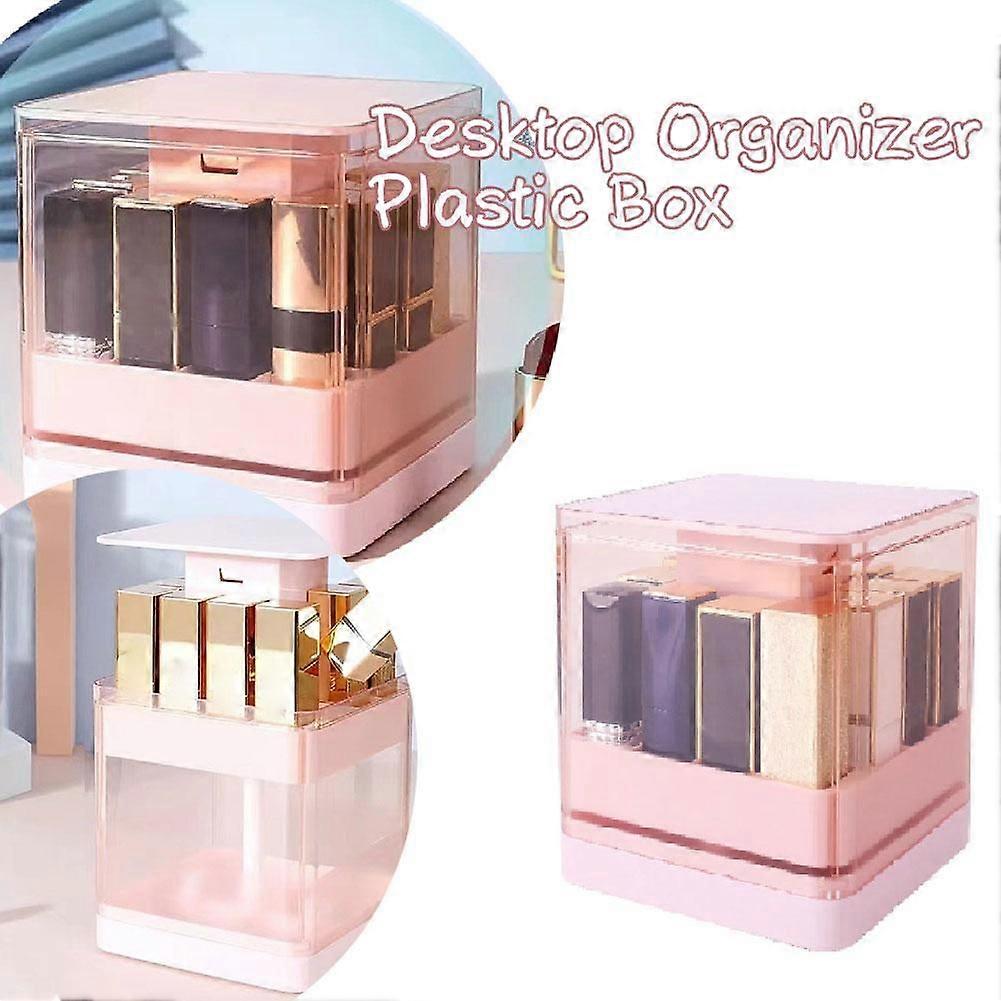 Plastic Lipstick Storage Box Multi Compartment Large Capacity Dust-proof