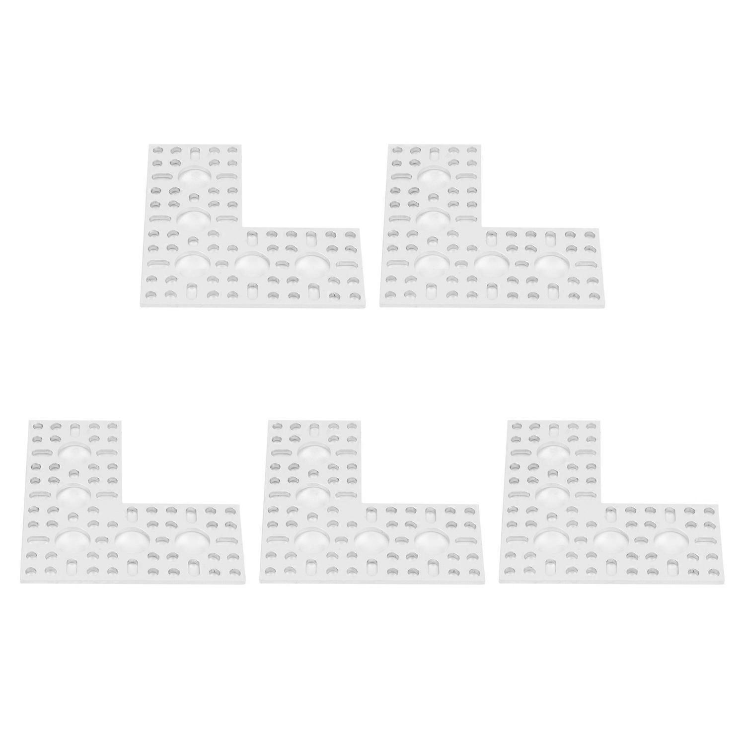 5pcs Right Angle Flat Bracket 5 Holes Standard Hole Pattern L Shape Planar Bracket