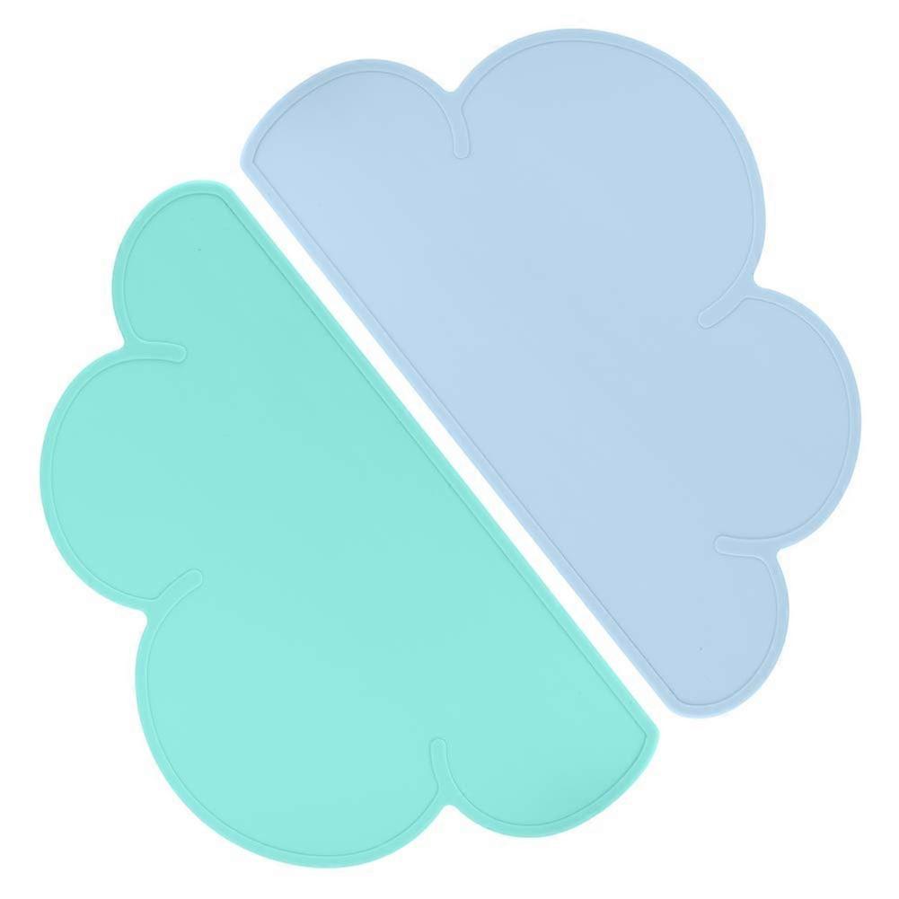 2 Pieces Kids Cloud Shape Silicone Waterproof Placemat