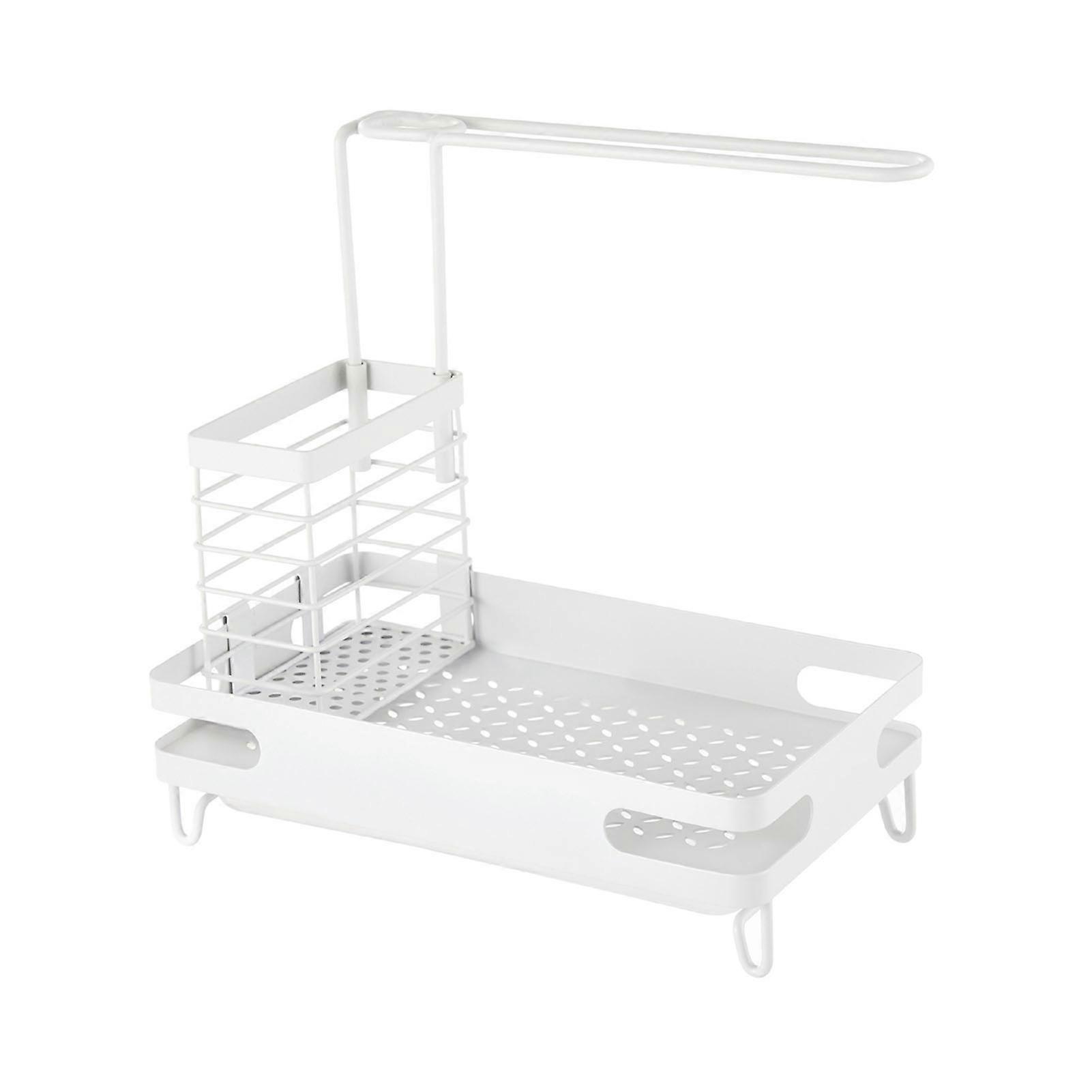 Sink Storage Rack Countertop Shelf Drying Sponge Drain Rack White