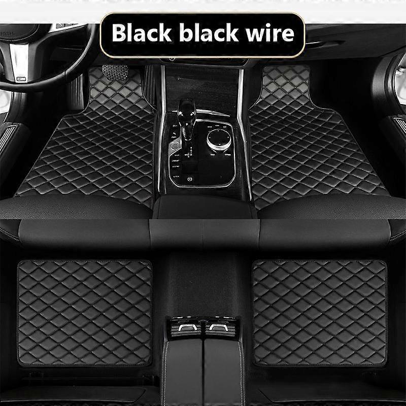 SEAMETAL 4PCS Car Floor Mats Waterproof Skidproof Floor Carpet PU Leather Floor Mat Front and Rear Carpet