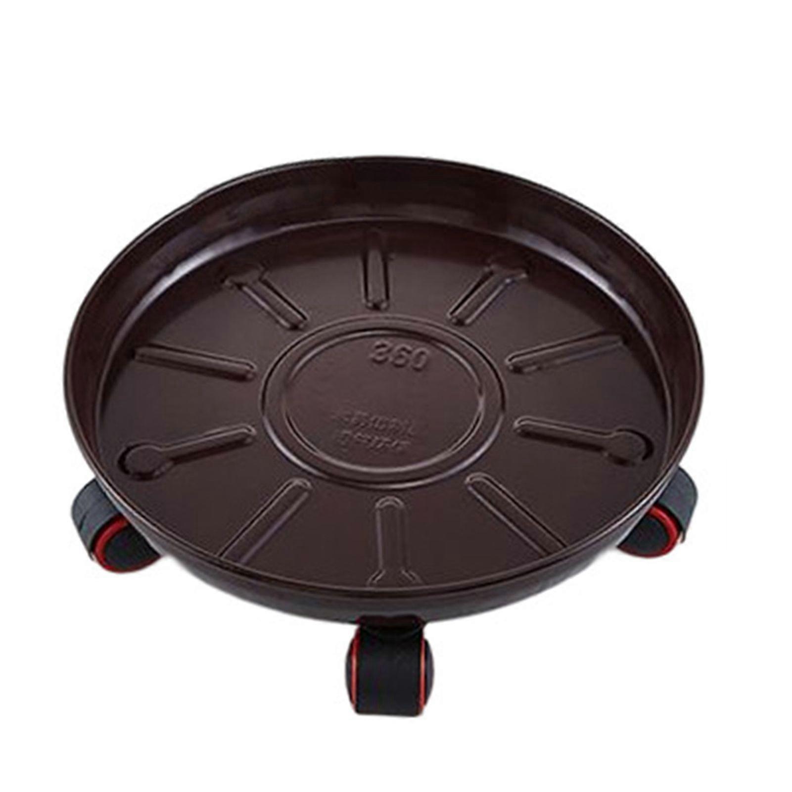Rolling Plant Caddy Metal Heavy Duty Plant Stand with 360 Rotating Wheels Round Multi-purpose Flower Pot Stand for Indoor Outdoor Use