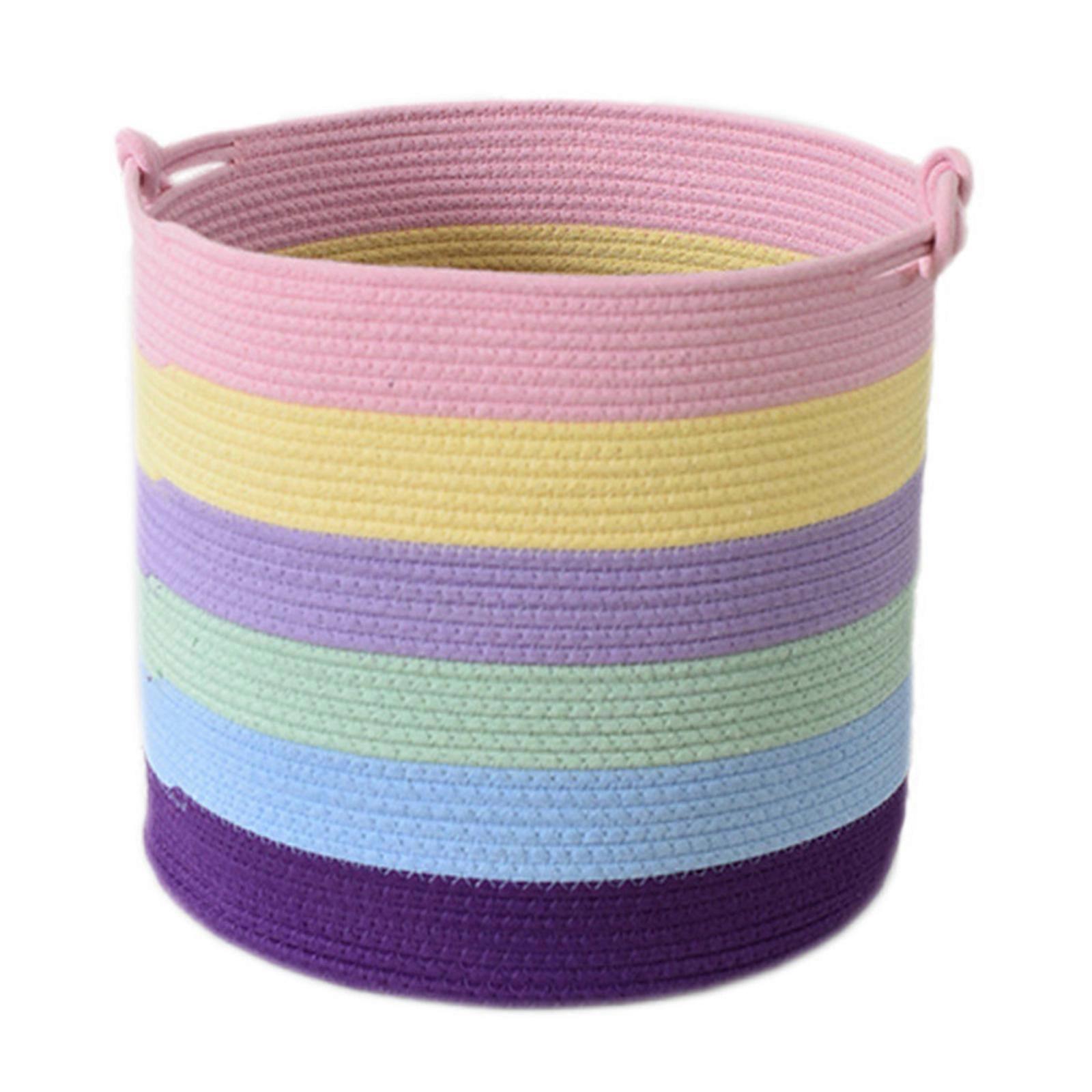Foldable Cotton Rope Storage Container Decorative Holder Multifunctioanl Storage Basket for Sorting Clothes Books Toy