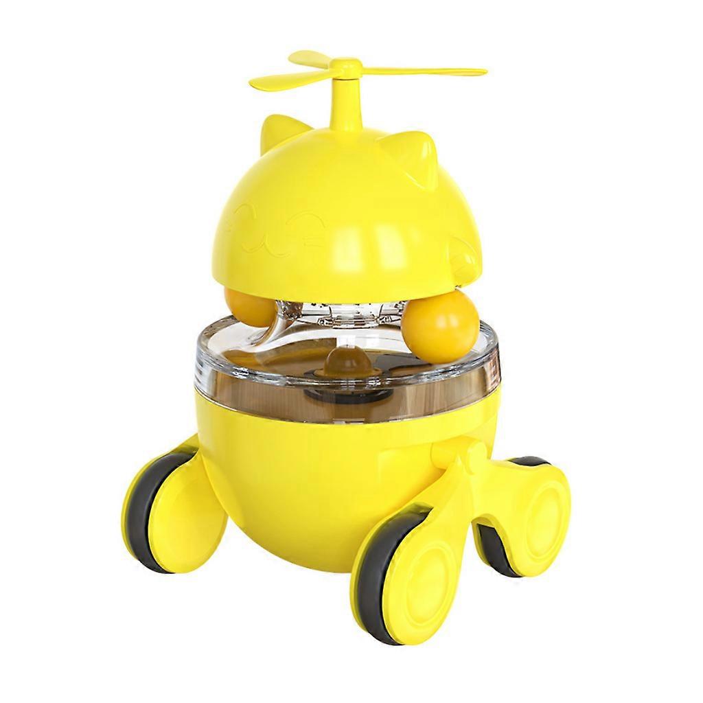 pour chat jouets Distributeur de nourriture interactif pour chat Slow Feeder Jouet Drôle Jouet Fuite Jouet Gobelet Jouet Soulager Anxie Jaune