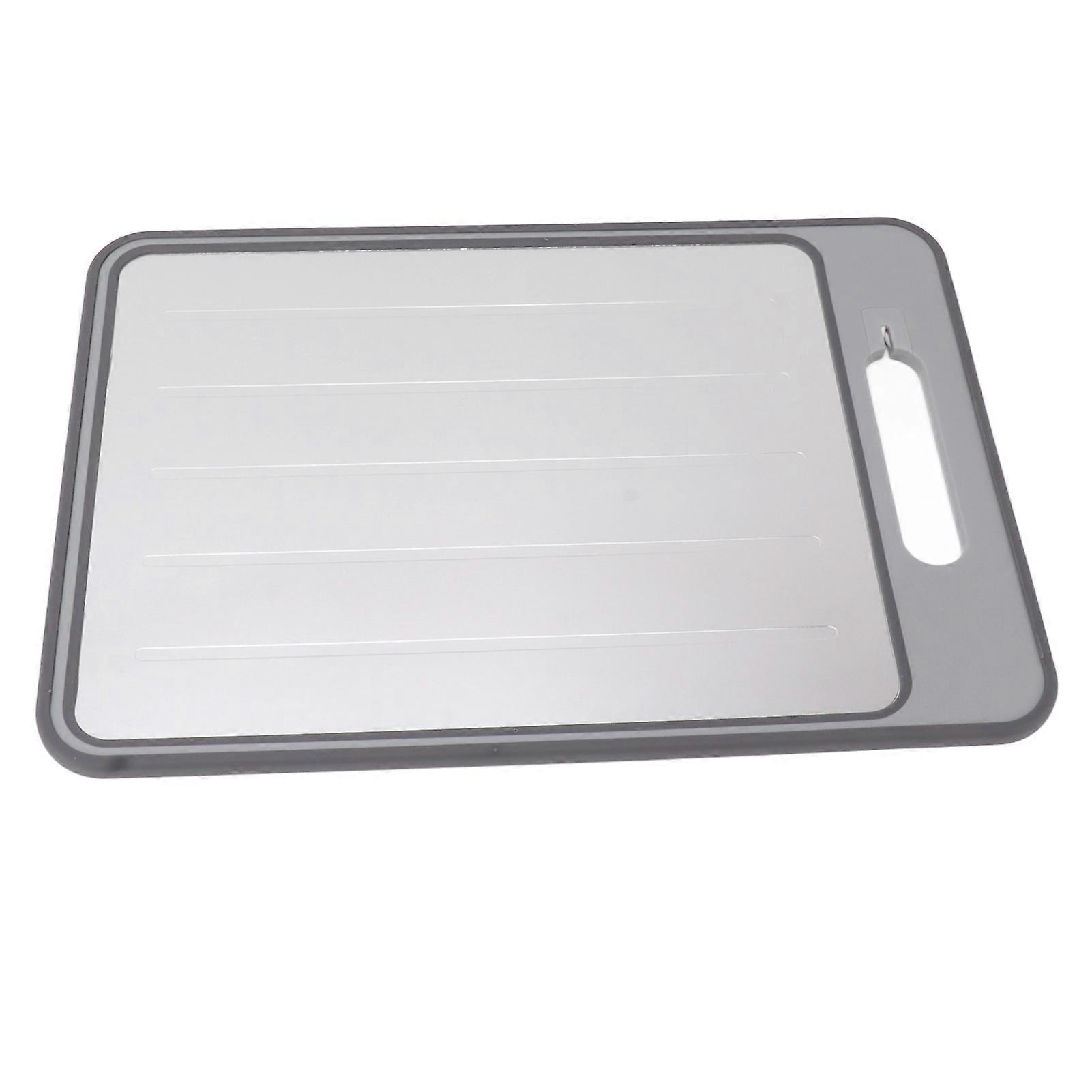 Defrosting Double Sided Cutting Board with Knife Sharpener Grey