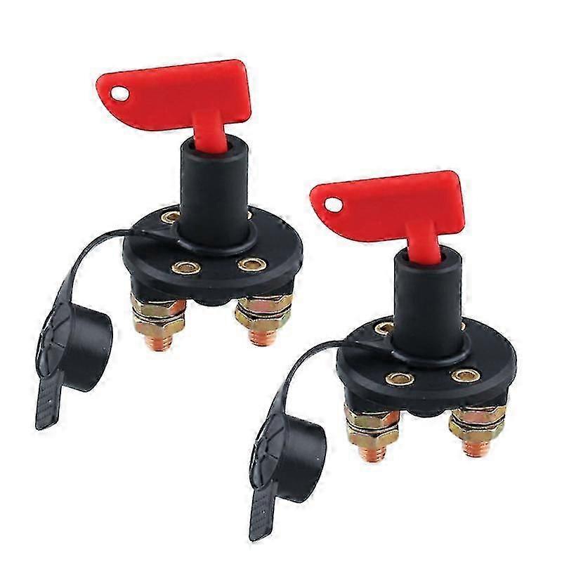 2pc Professional Anticreep Battery Disconnect Isolator Master Kill Switch For Marine Boat Car Vehicles (black And Red)