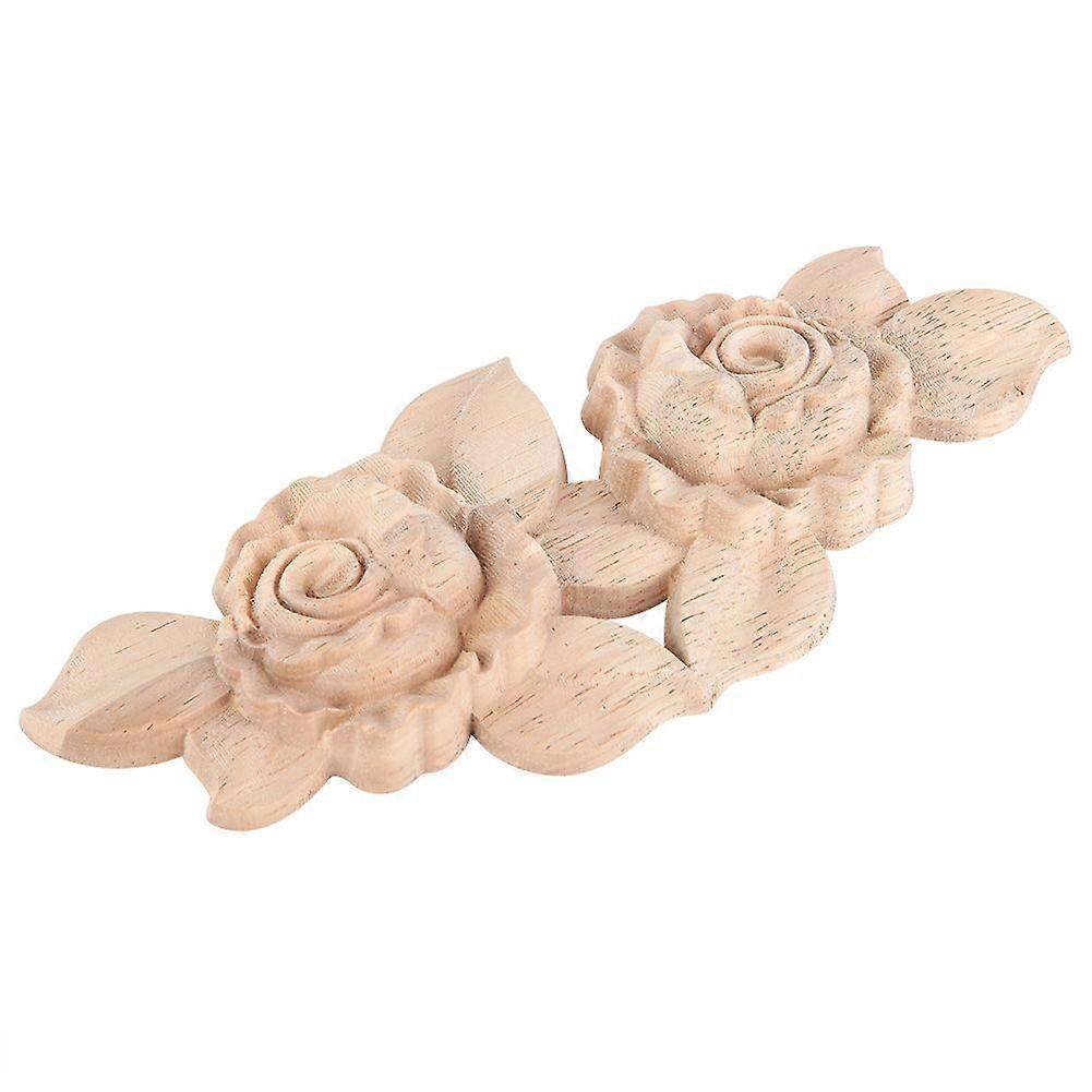 1Pc 16x6.5cm 雕刻角镶嵌贴花门柜玫瑰未上漆欧式风格