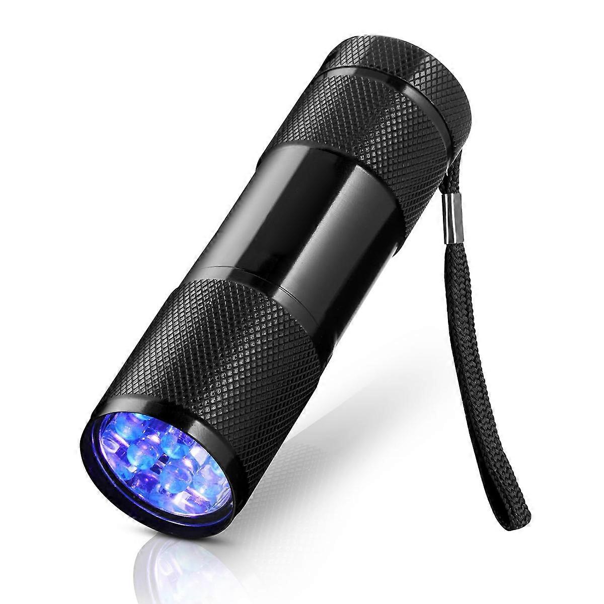 Mini 9 LEDs 395nm Ultraviolet Ray Detection Flashlight 9 LEDs UV-ray