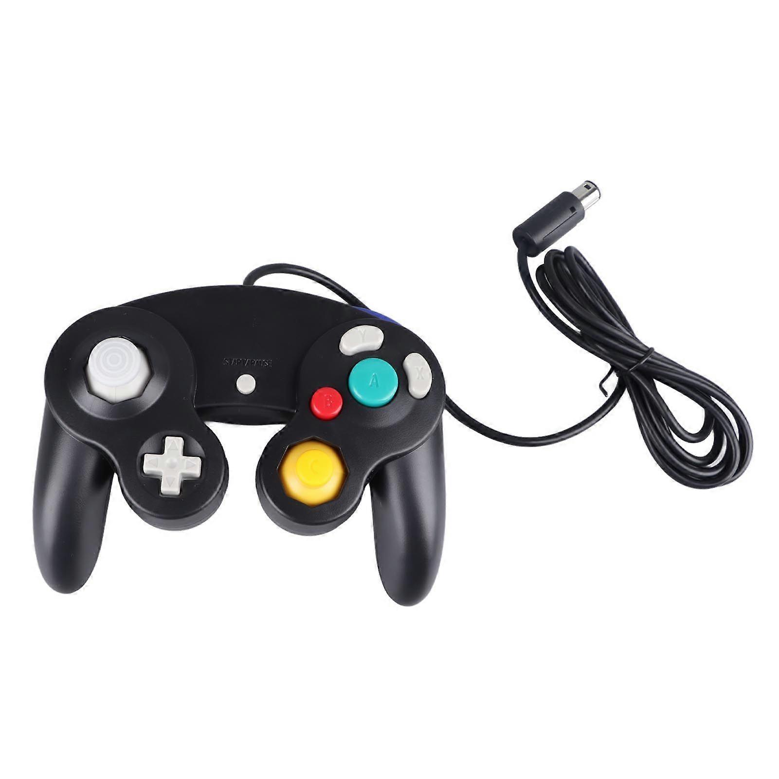 Controller di gioco cablato Plug and Play Vibrazione a punto singolo Gamepad Joystick per GC per Wii Nero