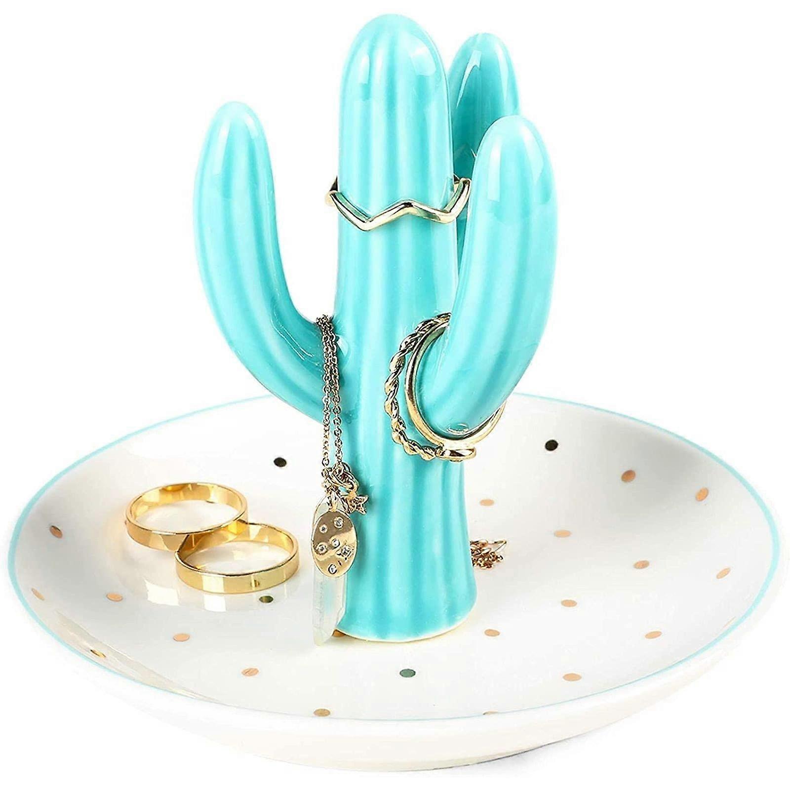 Polka Dot Ring Holder Dish Jewelry Organizer 5x4"