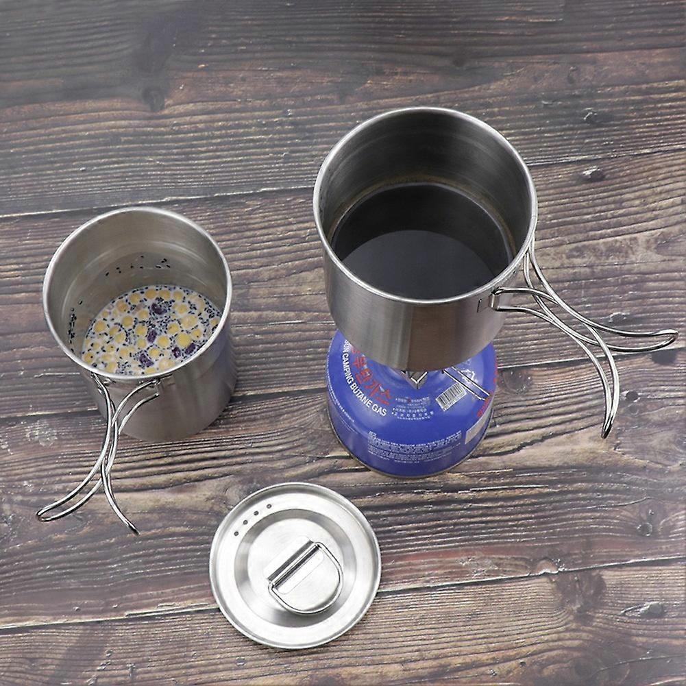 700ml+1000ml户外杯便携式露营水杯杯带盖可折叠手柄户外厨房电器烹饪露营