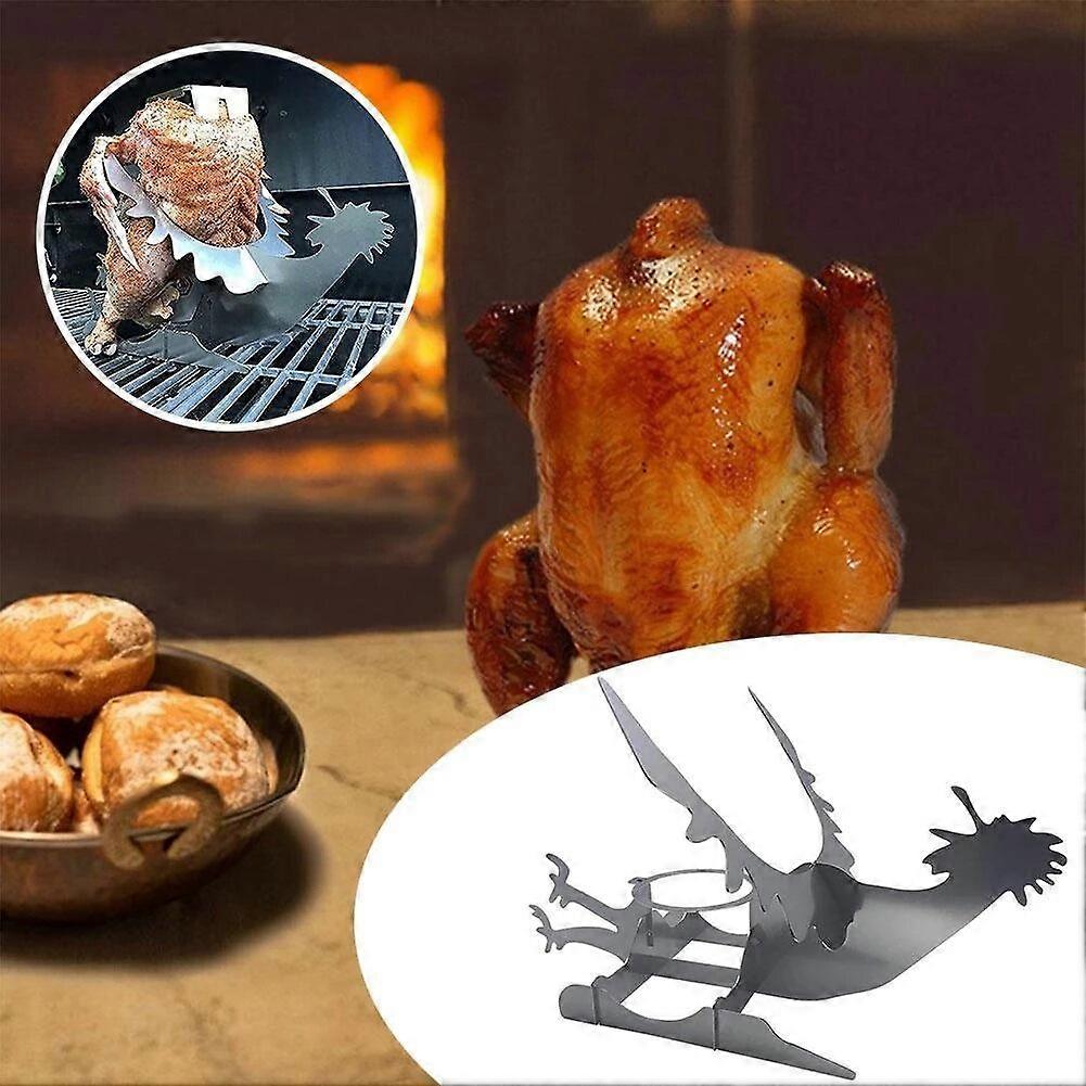 Funny American Motorcycle Bbq Chicken Stand Steel Roast Rack For