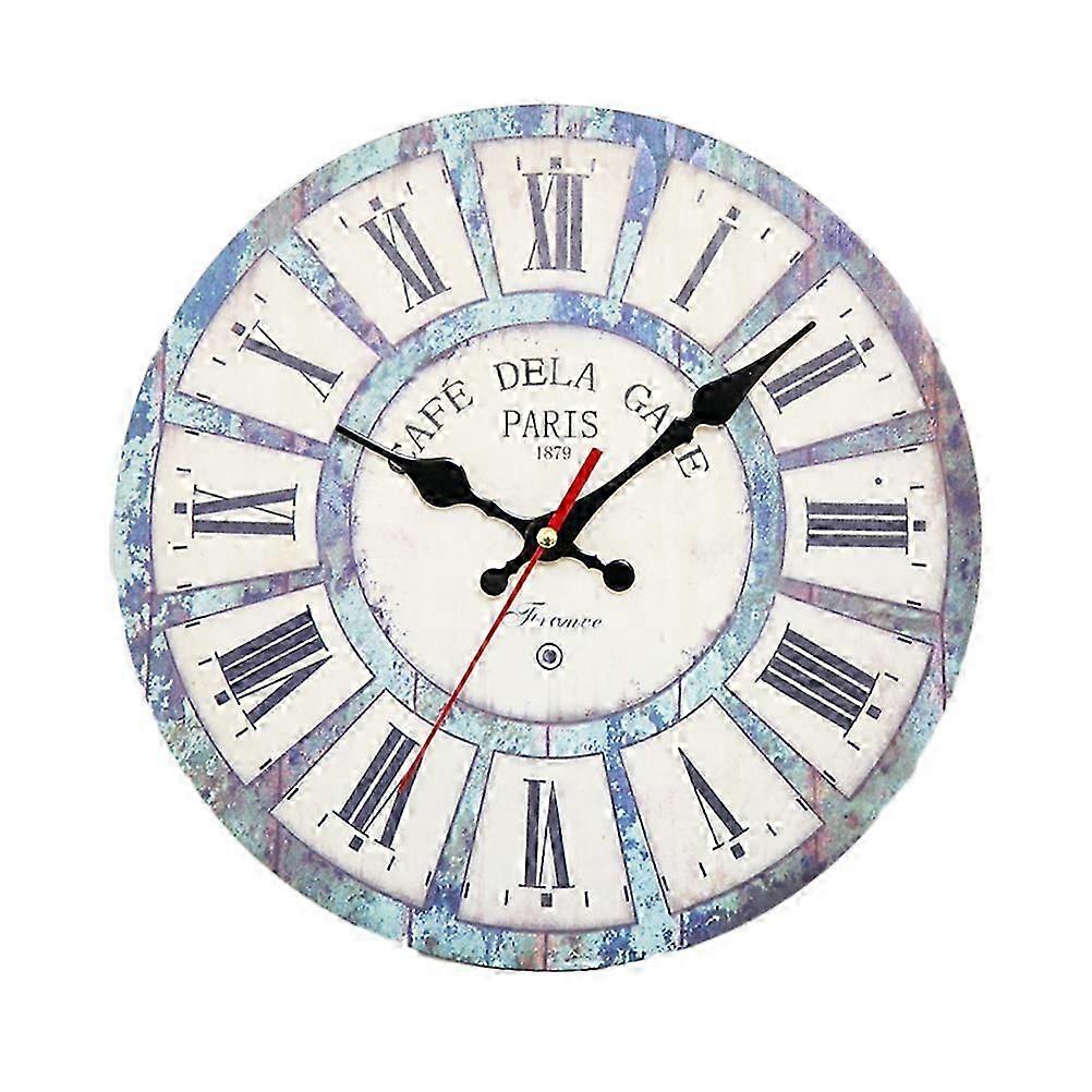 Retro Wall Clock Silent Clock Country Style Clock Hanging Wall Clock Decorative Wall Clock