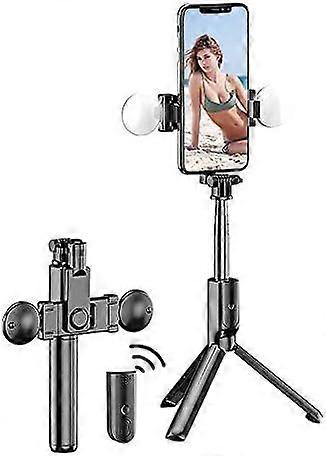 selfie stick with refill light, extendable selfie stick wireless remote control and tripod