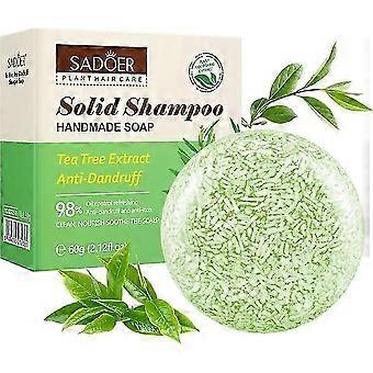 ExquisiteTea Tree Shampoo em barra, Tea Tree Natural Shampoo em barra, Shampoo em barra orgânico anticaspa, Sabonete capilar em barra com controle de oleosidade, Shampoo antibacteriano Shamp