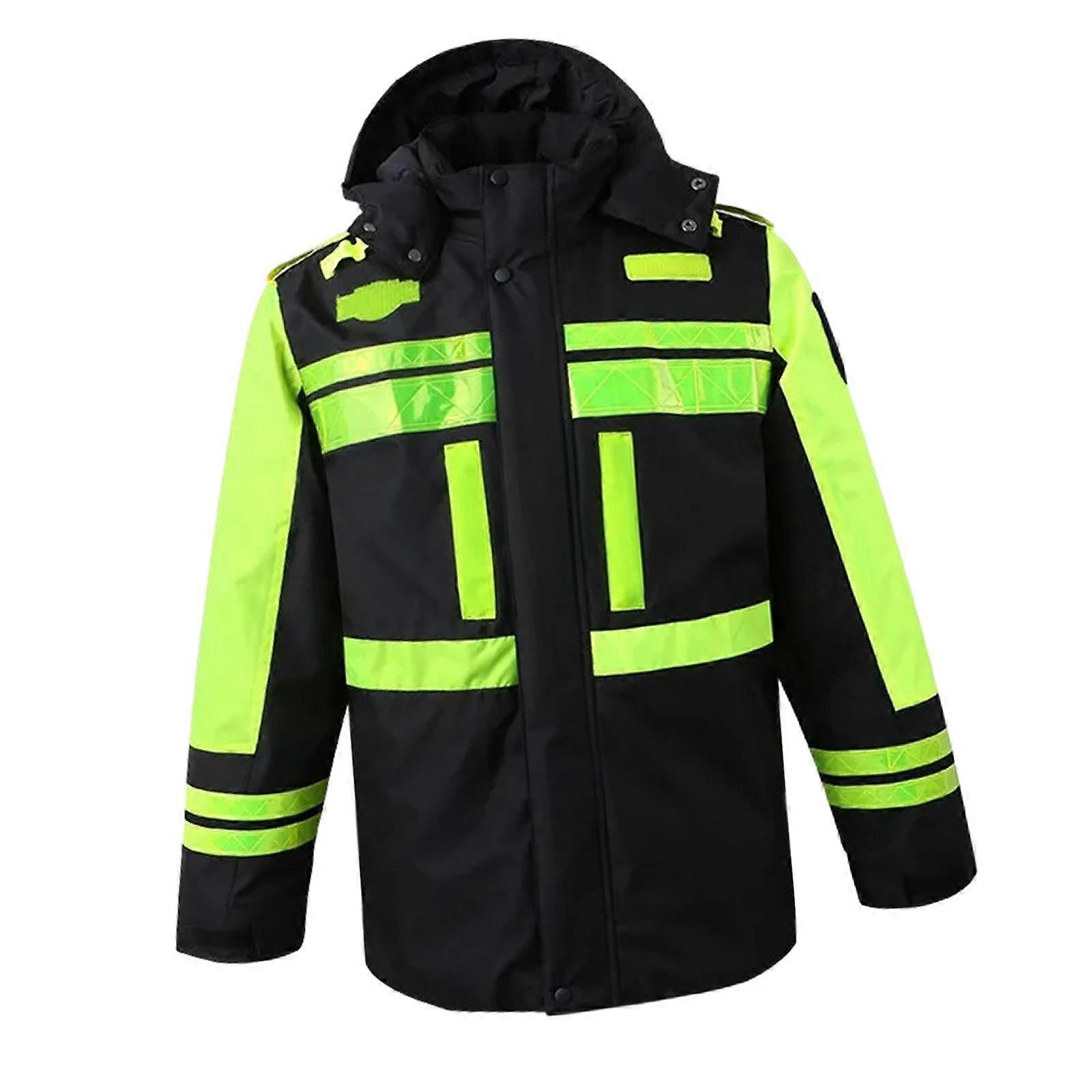 Winter Safety Jacket Reflective Work Jacket Detachable Liner Waterproof with