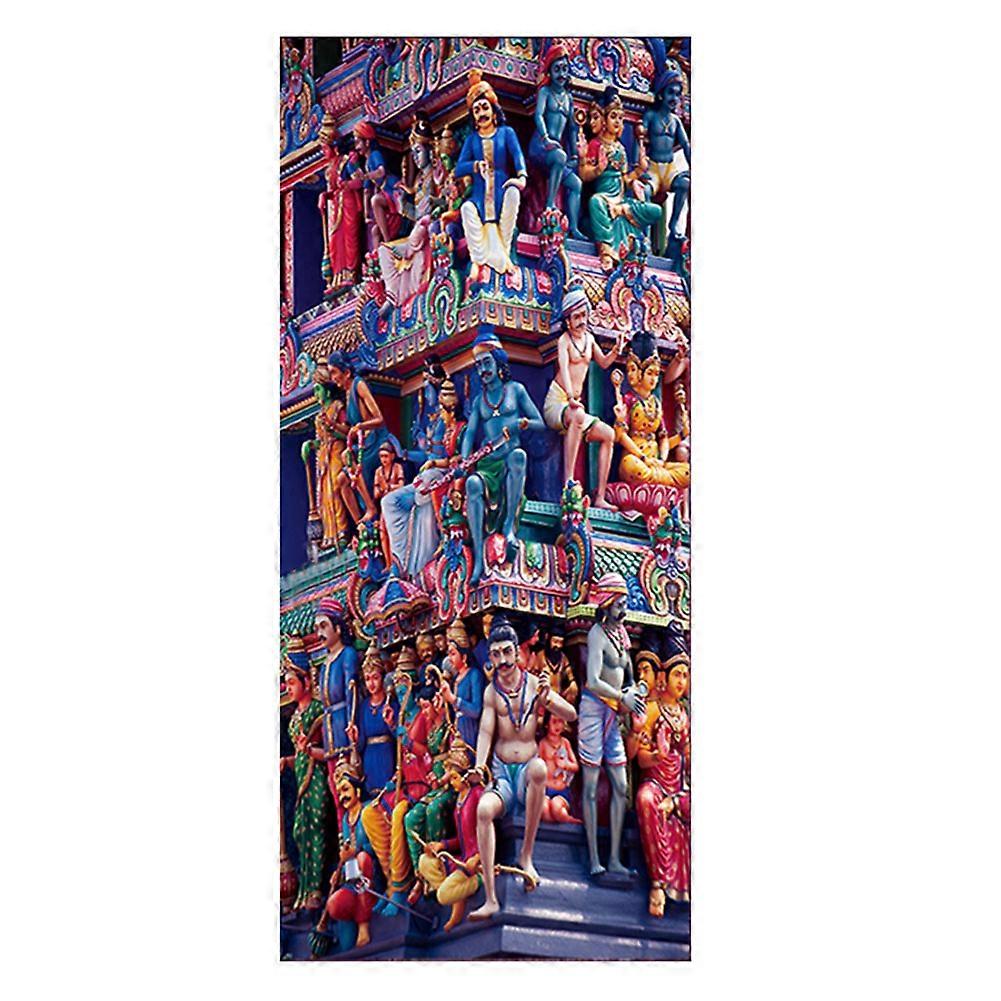 3D PVC Removable Door Sticker for Home Decoration, Waterproof Wall Art, Customizable Size, Easy Application