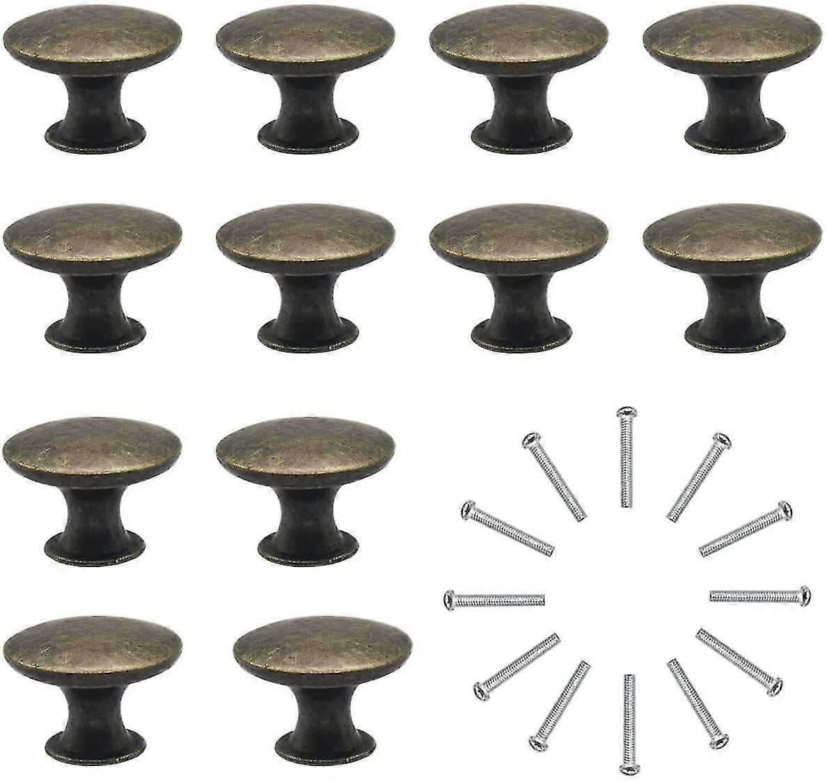 خزانة المقابض درج المقابض مجموعة من 12 الأثاث المقابض درج يعالج خمر النحاس العتيقة 30mm مقبض الباب لمطبخ درج خزانة