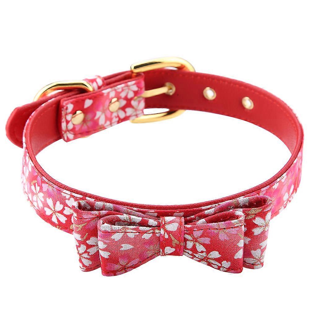 Adjustable Pet Dog Cat Neck Collar Beautiful Floral Bowknot Decorative Neck Ring