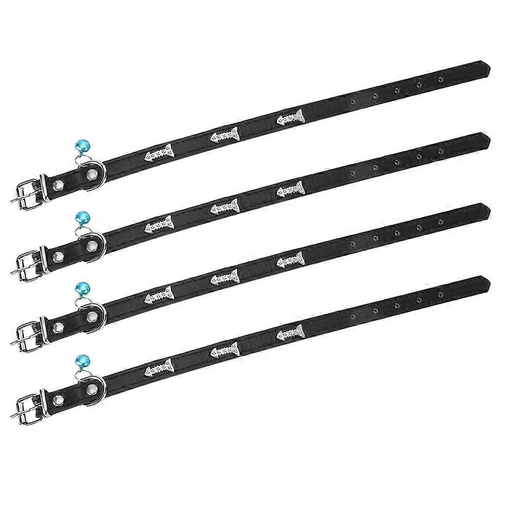4PCS Adjustable Dog Collar with Bell for Small to Large Dogs, Durable Nylon Material, Various Colors Available