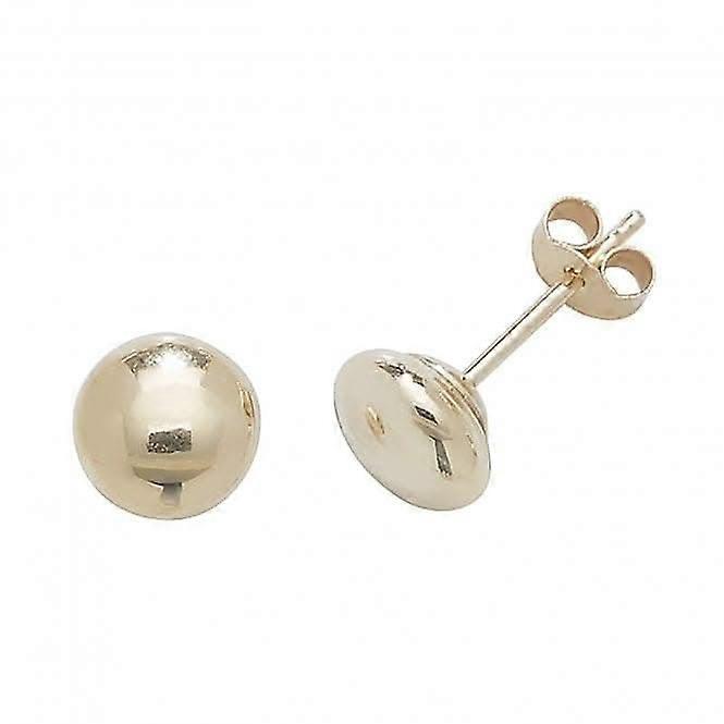9ct Yellow Gold 5mm Button Stud Earrings ES406