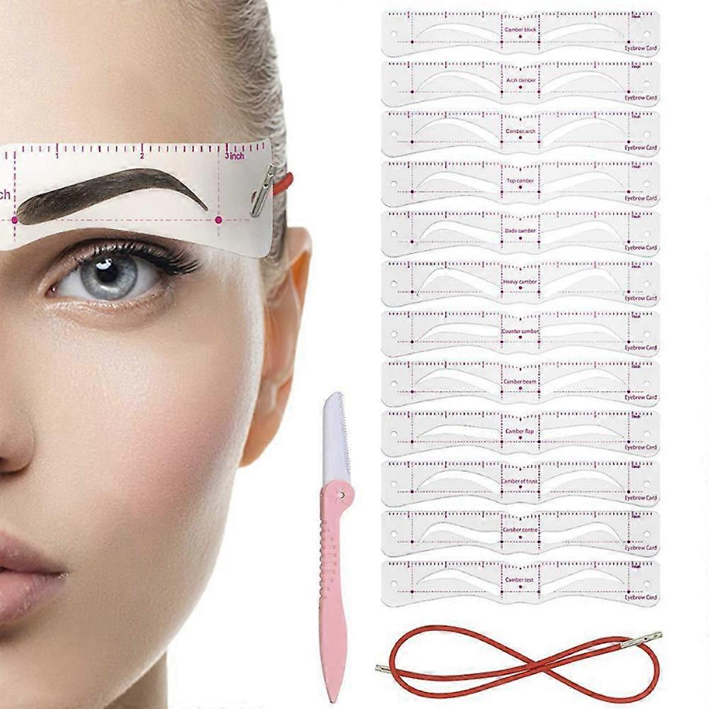 Pochoir à sourcils, kit de mise en forme de 24 sourcils, réutilisable.