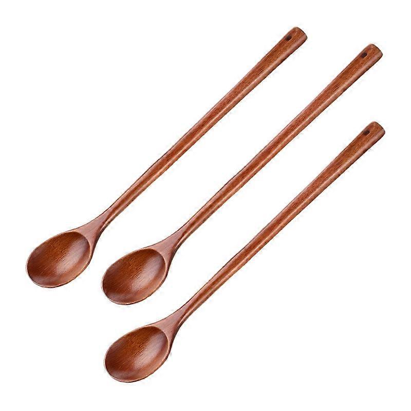 3 Pcs Wooden Mixing Spoons Kitchen Soup Serving Spoons Long Handle Cooking Spoons for Kitchen Stirri