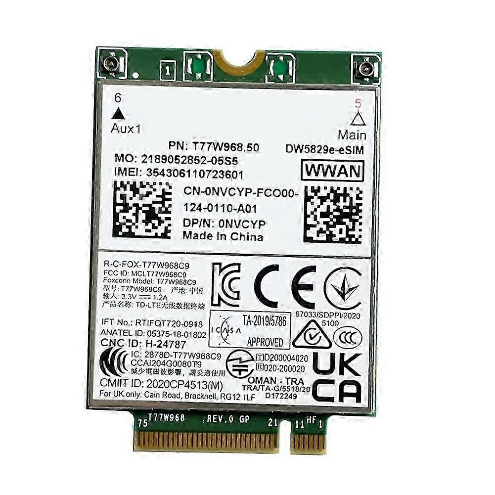 Modulo modem T77W968.50 DW5829e-ESIM M.2 4G Cat9 450Mbps TDD-LTE 4G per laptop 7320 7330 7520 7530 7430