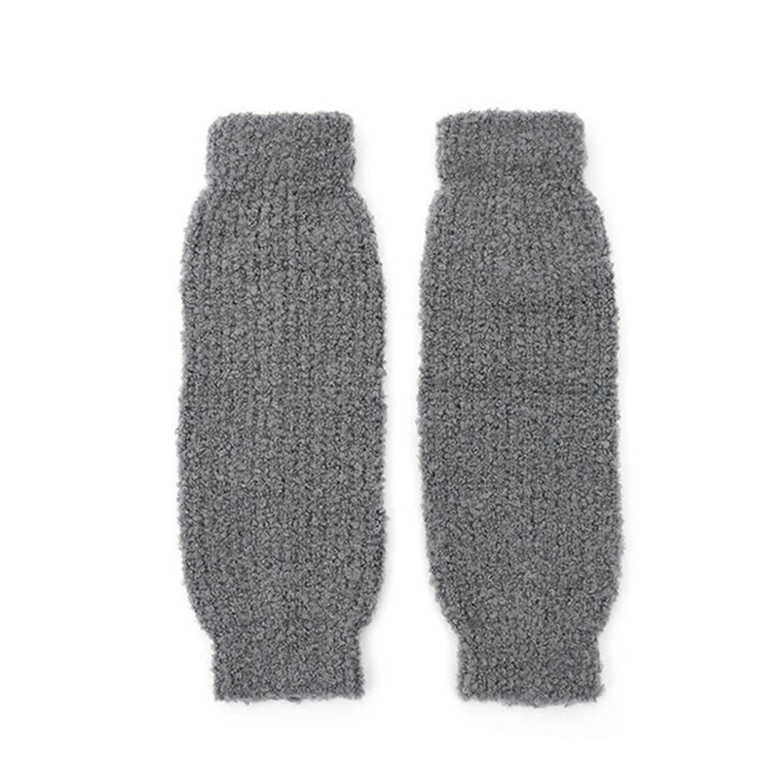 Solid Color Long Boot Socks Crochet Knitted Trendy and Versatile Leg Warmer Socks for Females  Dark Grey
