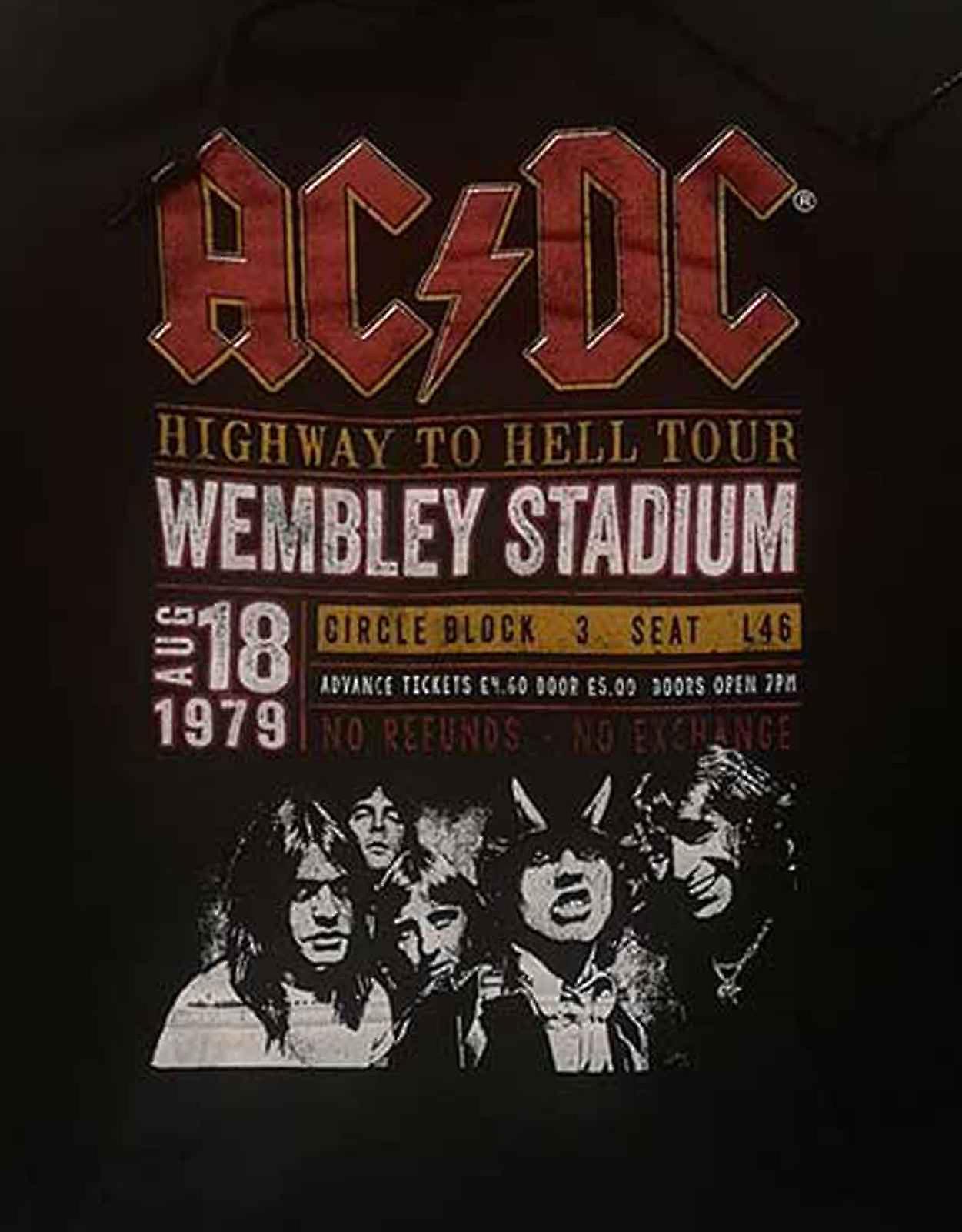 AC/DC Hoodie Wembley 1979 Logo du groupe nouveau pull officiel mens ...