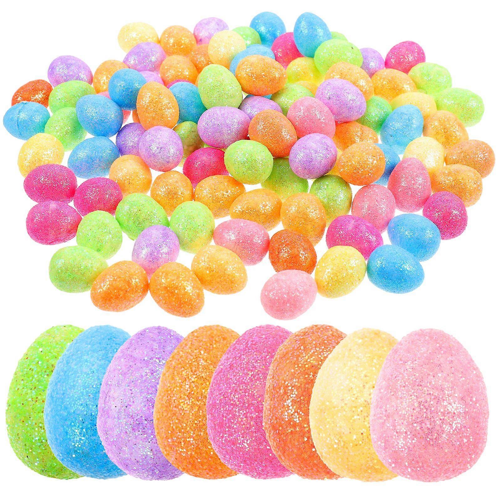 100pcs Miniature Easter Eggs Bulk Glittering Colorful Easter Eggs Stuffer