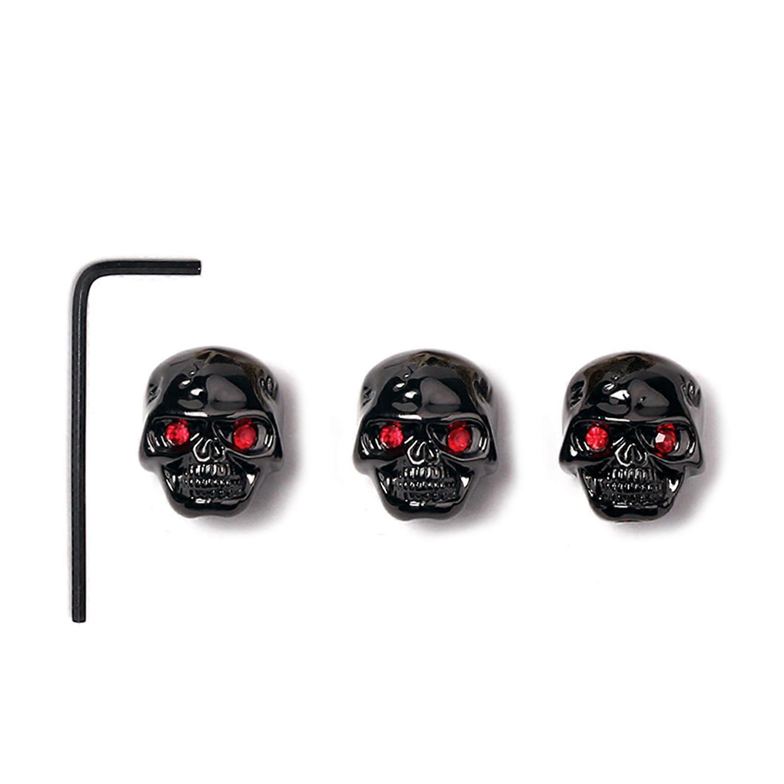 3Pcs Guitar Knobs Skull Head Shaped Volume Tone Control Knobs Buttons for Electric Guitar Replacement Parts Accessories  Black
