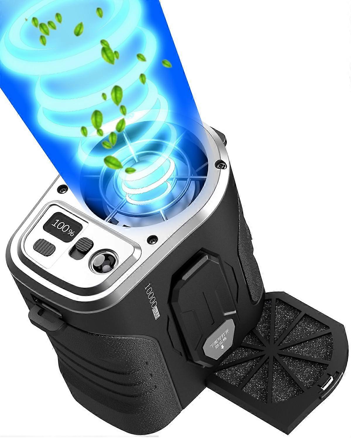 Fan 10000mAh Rechargeable, Mini Waist Fan Maximum 24 Hour Working Time, 5 Speed