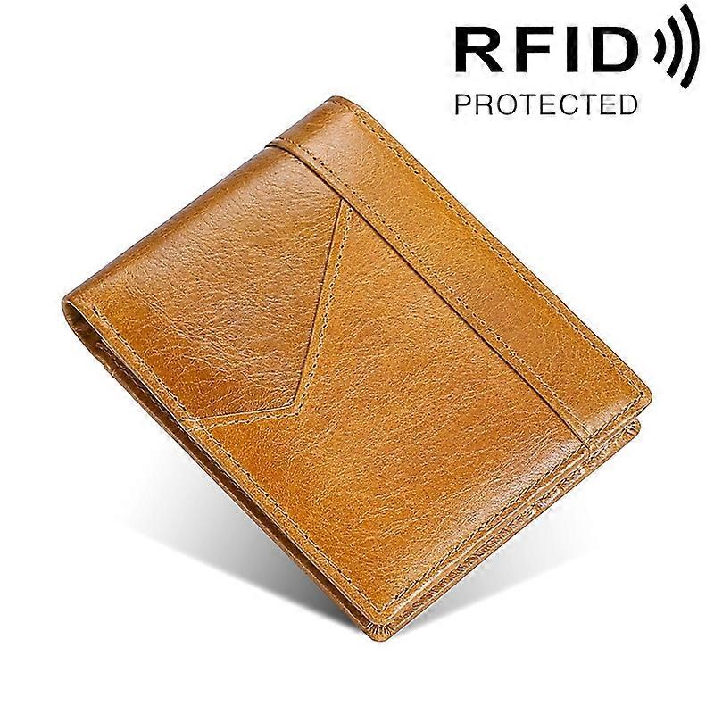 Stitching Leather Men Wallet RFID Anti-Theft Wallet