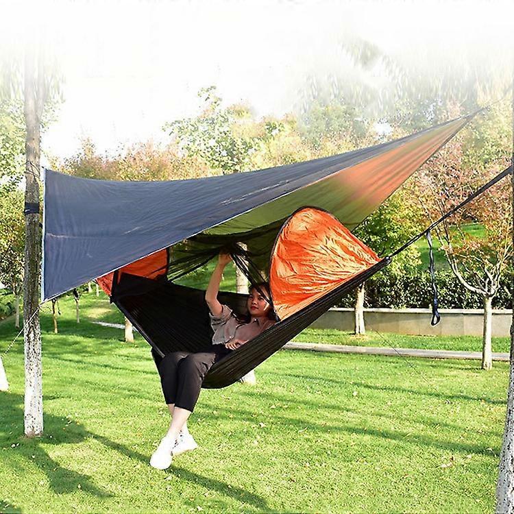 Strut Mosquito Net Hammock Diamond Sunshade Set Outdoor Camping Automatic Quick-Open Anti-Mosquito Hammock Canopy Set