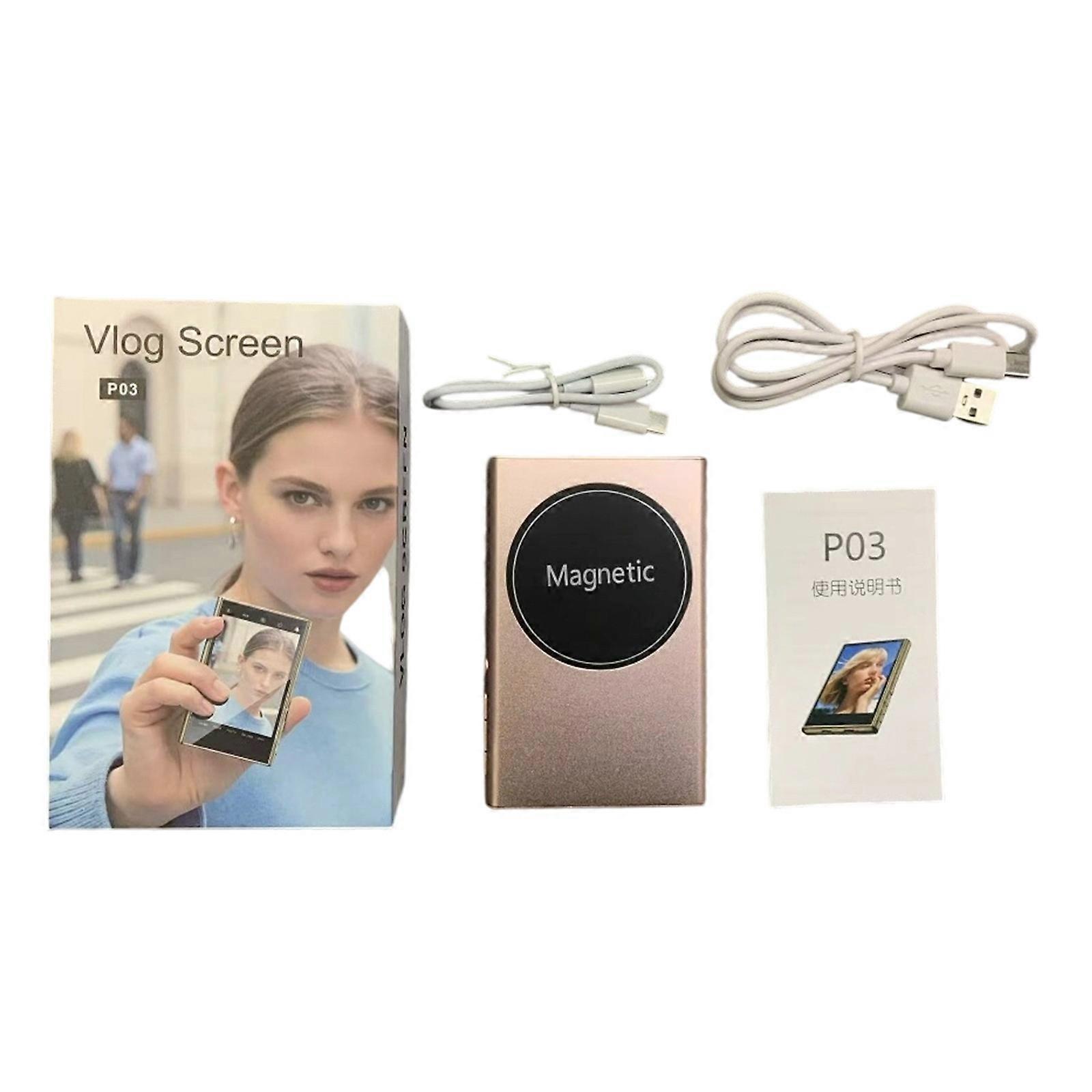 Magnetic Selfie Screen Projector For Phone Wireless Connection 1080P Screen Ideal For Live Streaming Pink