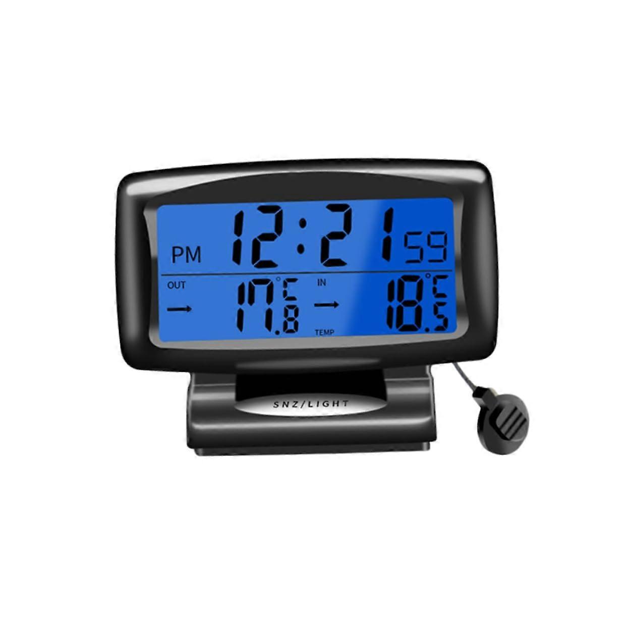 Metal Car Thermometer Digital and Mechanical Easy to Install Night Reading