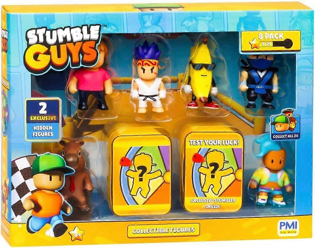Stumble Guys - 2Inch Collectable Minifigure 8PK Mr Stumble Banana Guy Capybara Sensei Firefist Ninja Guy Velocit hidden x 2 Toy