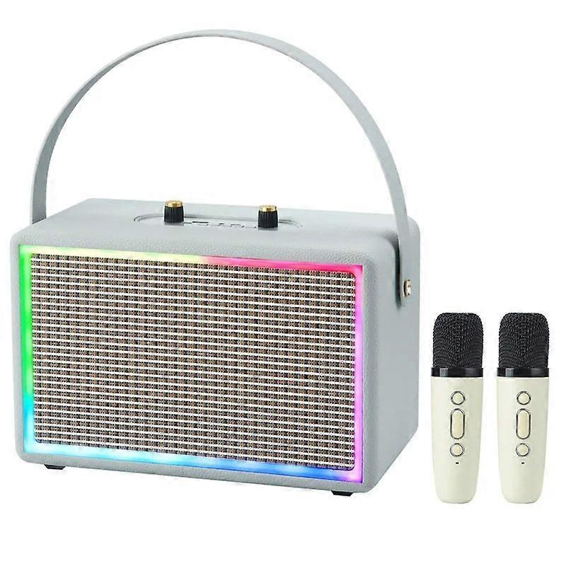 Leather RGB Light Karaoke Speaker Dual-microphone