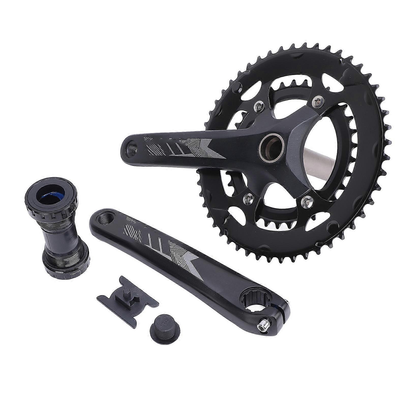 Cycle Crankset with 50T to 34T Chainring Aluminum Alloy Hollow Integrated Cycle Crank Arm Set for 9 Speed to 12 Speed Cycle